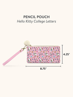 Hello Kitty and Friends x Studio Oh! College Letters Pink Pencil Pouch Stationery Studio Oh!