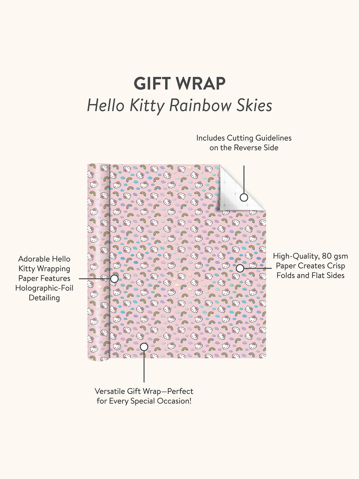 Hello Kitty x Studio Oh! Rainbow Skies Gift Wrap Gift Wrap Studio Oh!