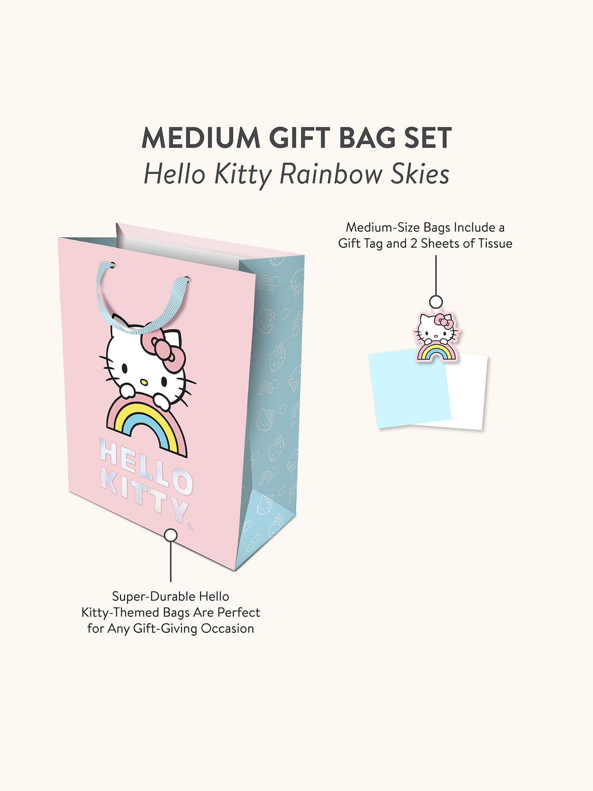 Hello Kitty x Studio Oh! Rainbow Skies Gift Bag Set (Medium)