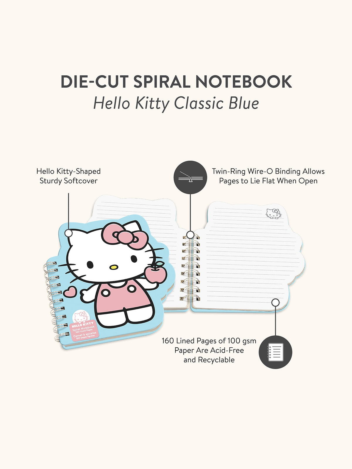 Hello Kitty x Studio Oh! Classic Blue Die-Cut Notebook