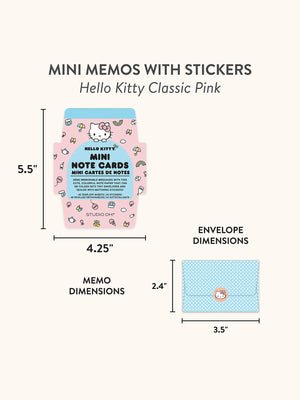 Hello Kitty x Studio Oh! Classic Pink Mini Memo with Stickers