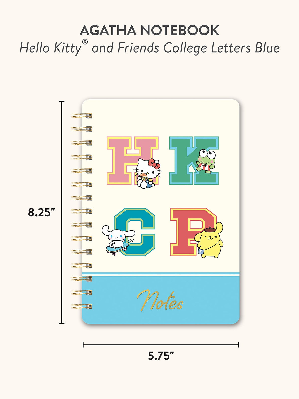 Hello Kitty and Friends x Studio Oh! College Letters Blue Agatha Notebook