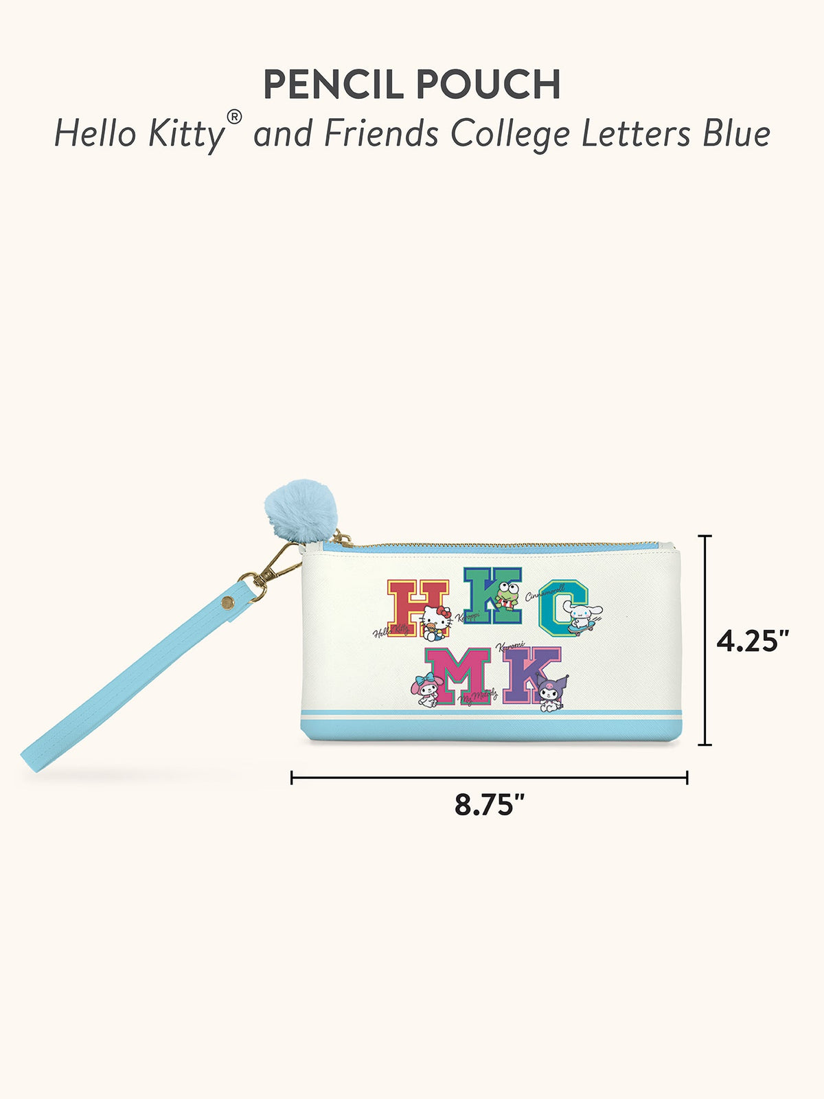 Hello Kitty and Friends x Studio Oh! College Letters Blue Pencil Pouch