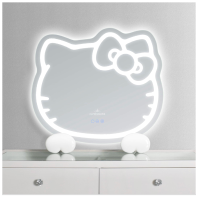 Hello Kitty x Impressions Vanity RGB Wall Mirror 2.0 W/ Bluetooth Speakers and Specialty Base