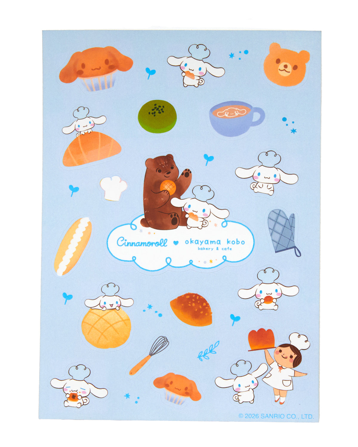 Cinnamoroll x Okayama Kobo 18-pc Sticker Sheet Stationery Okayama Kobo