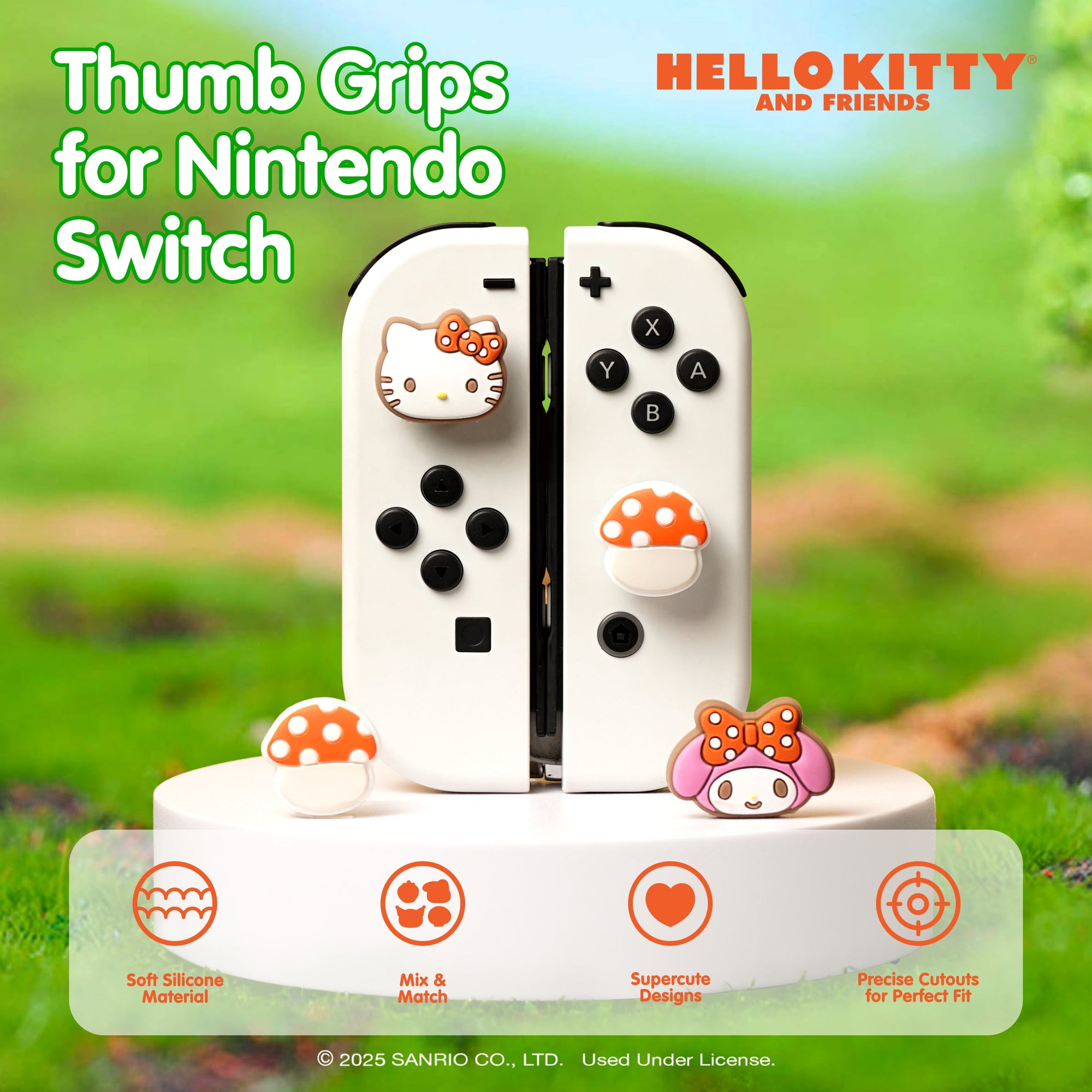 Hello Kitty and Friends Mushroom Nintendo Switch Grip Caps (Hello Kitt