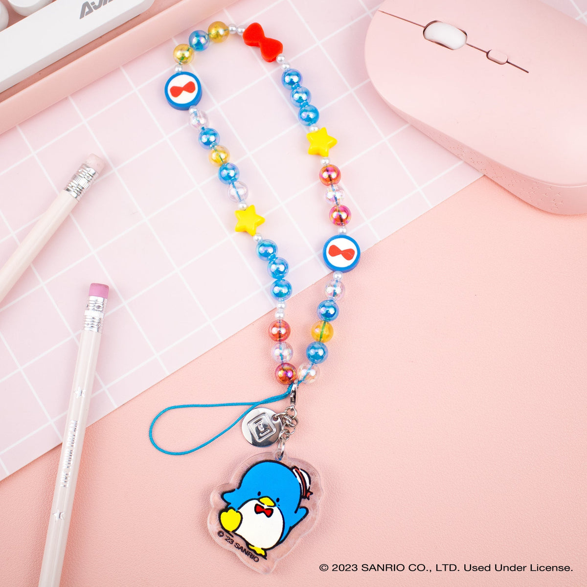 Tuxedosam Beaded Charm Mobile Phone Wrist Strap
