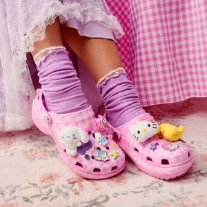 Hello Kitty and Friends x Crocs Adult Pink Gingham Classic Platform Clog Shoes Crocs