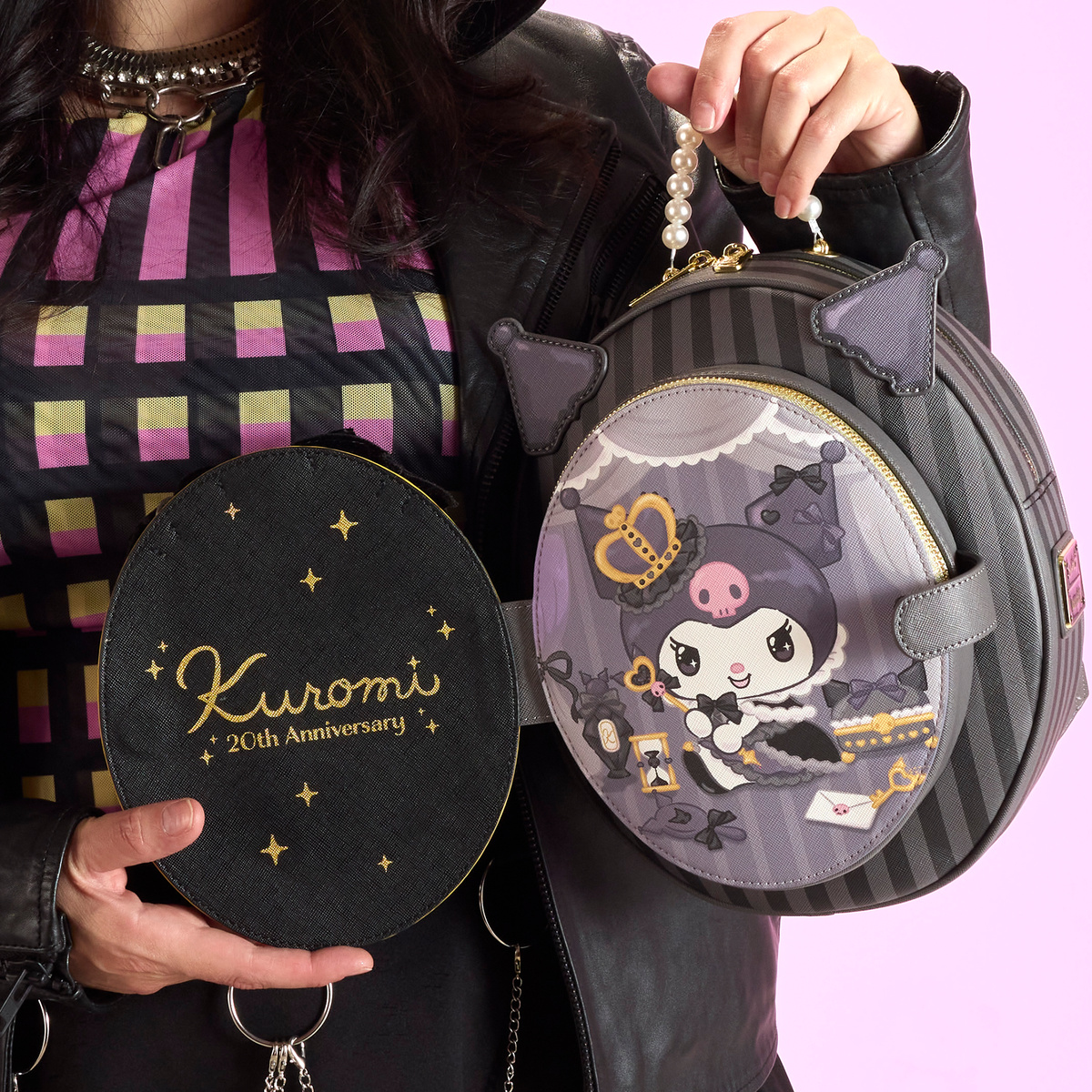 hello kitty cafe kuromi backpack Sanrio Kuromi 20th Anniversary Cameo Mini Backpack