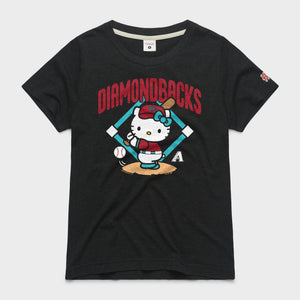 Hello Kitty x Arizona Diamondbacks Swing Tee (Womens) Apparel HOMAGE Charcoal XS
