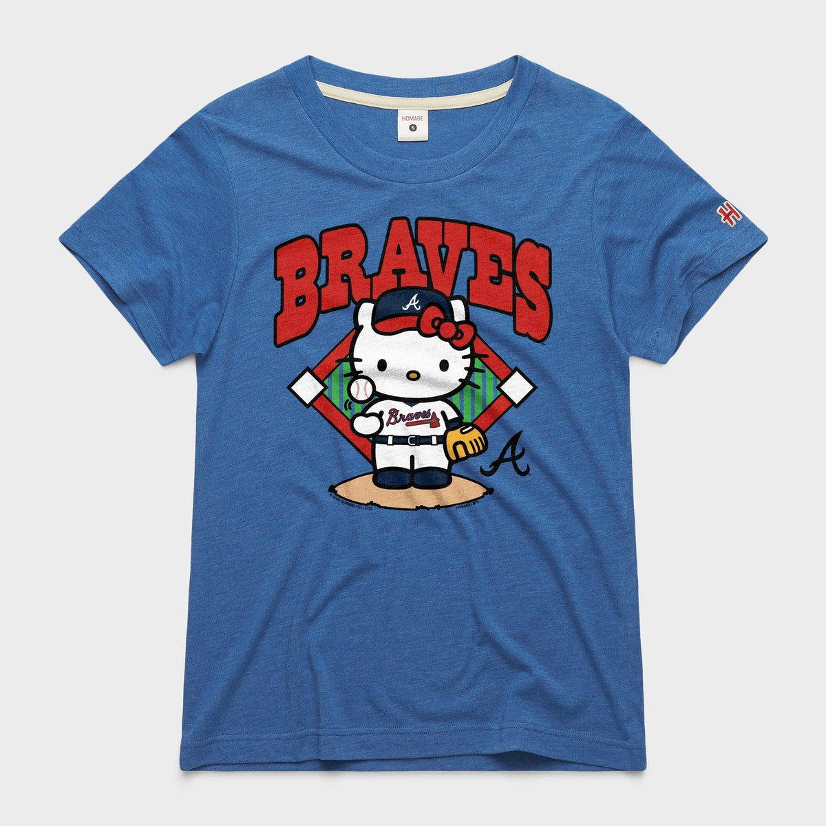 Hello Kitty x Atlanta Braves Toss Tee (Womens) Apparel HOMAGE Royal Blue XS