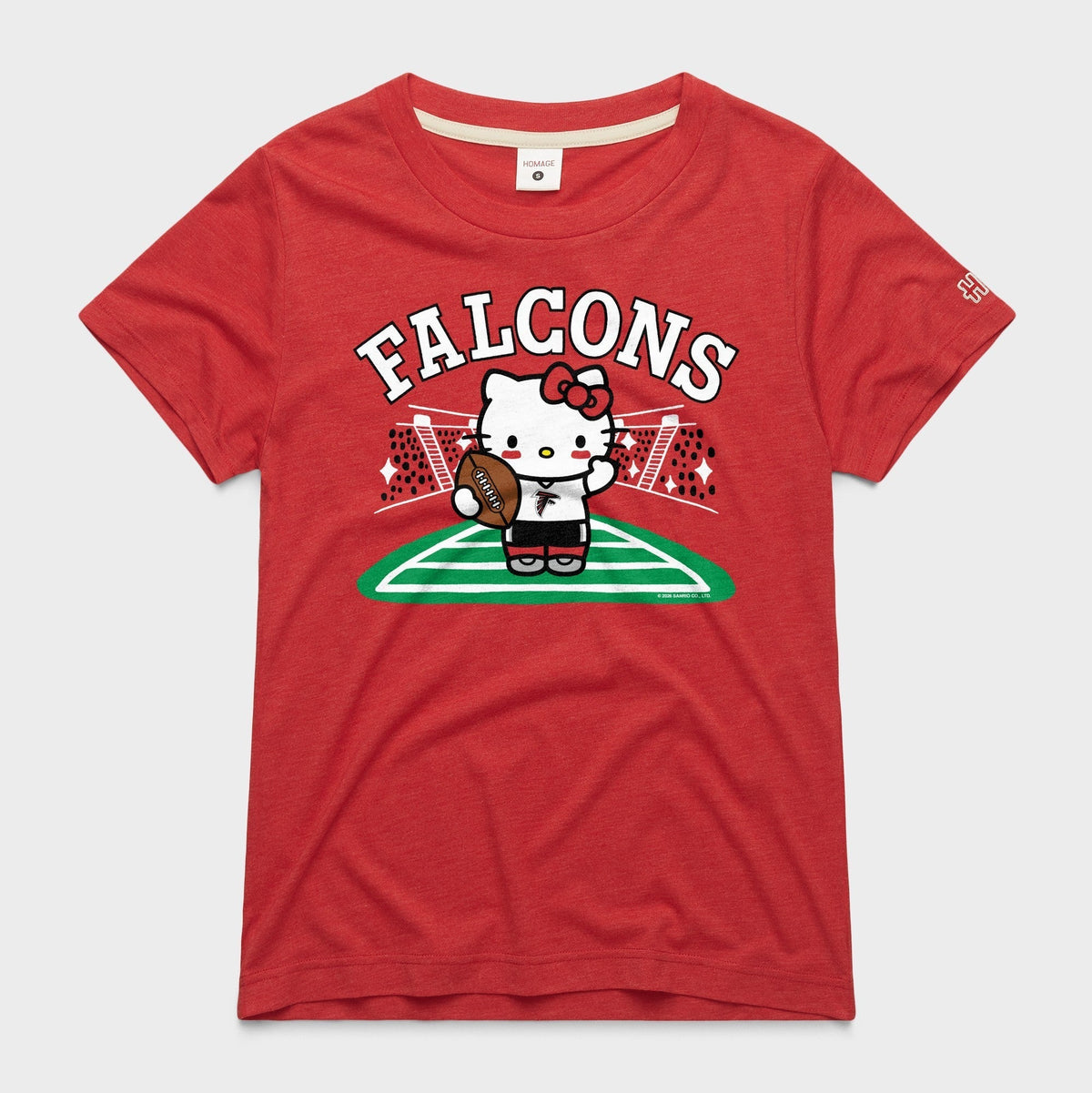 Hello Kitty x Atlanta Falcons Football Tee (Womens) Apparel HOMAGE Red XS