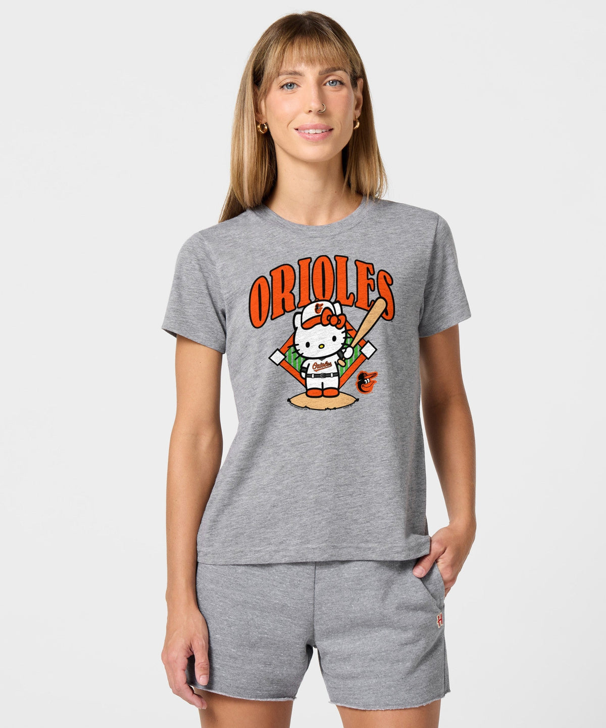 Hello Kitty x Baltimore Orioles Batter Tee (Womens) Apparel HOMAGE