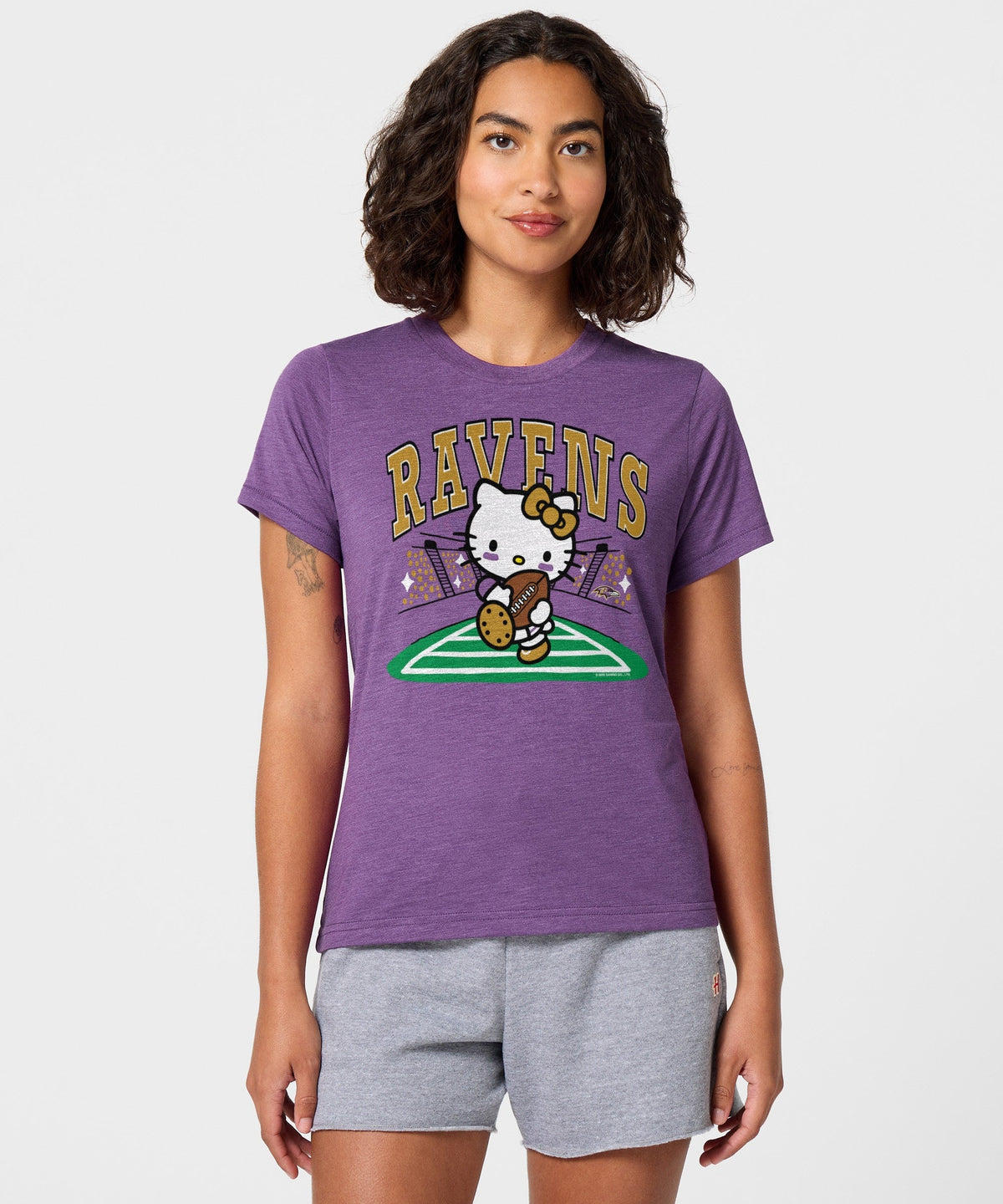 Hello Kitty x Baltimore Ravens Rush Tee (Womens) Apparel HOMAGE