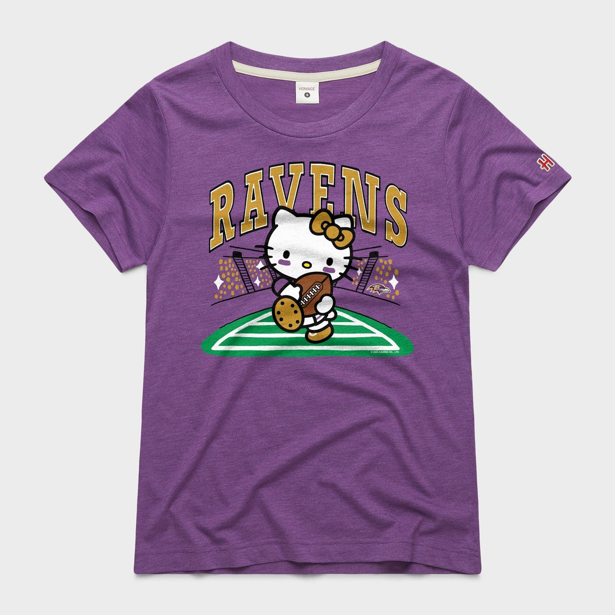Hello Kitty x Baltimore Ravens Rush Tee (Womens) Apparel HOMAGE Royal Purple XS
