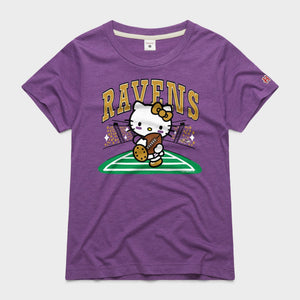 Hello Kitty x Baltimore Ravens Rush Tee (Womens) Apparel HOMAGE Royal Purple XS