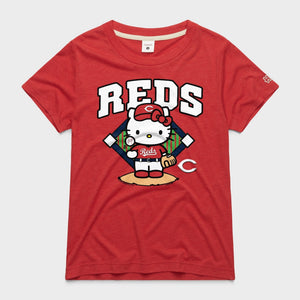 Hello Kitty x Cincinnati Reds Toss Tee (Womens) Apparel HOMAGE Red XS