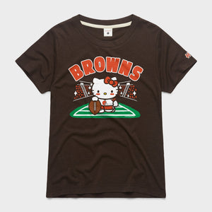 Hello Kitty x Cleveland Browns Holder Tee (Womens) Apparel HOMAGE Brown XS