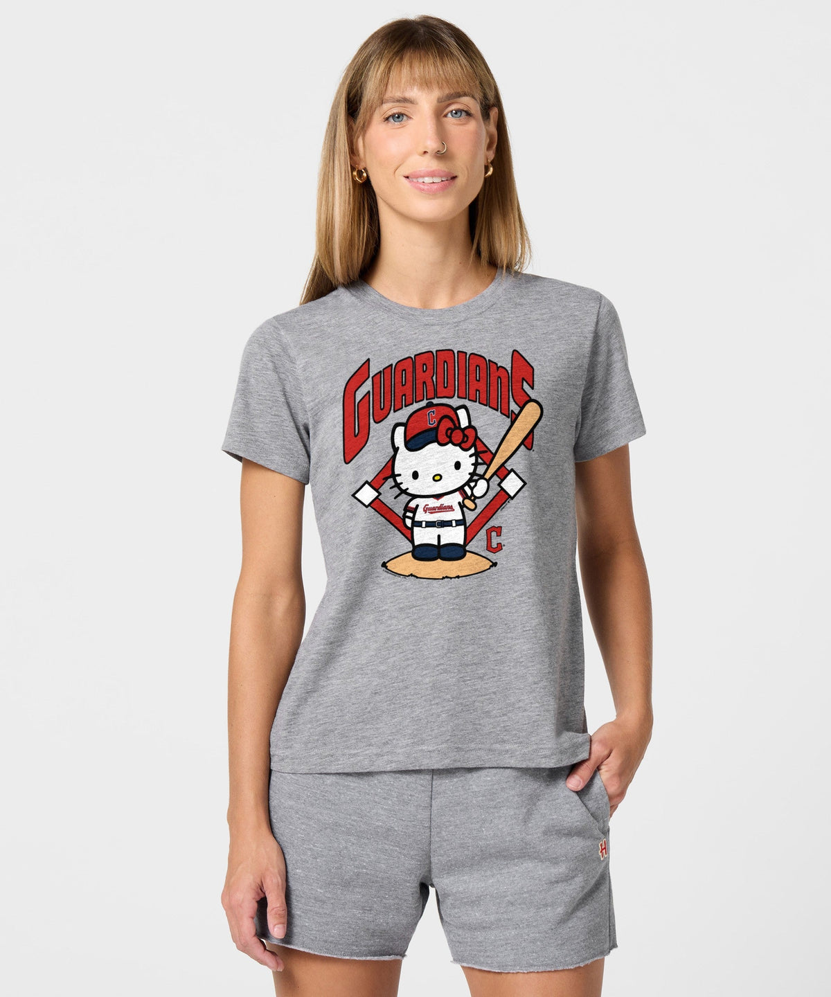 Hello Kitty x Cleveland Guardians Batter Tee (Womens) Apparel HOMAGE