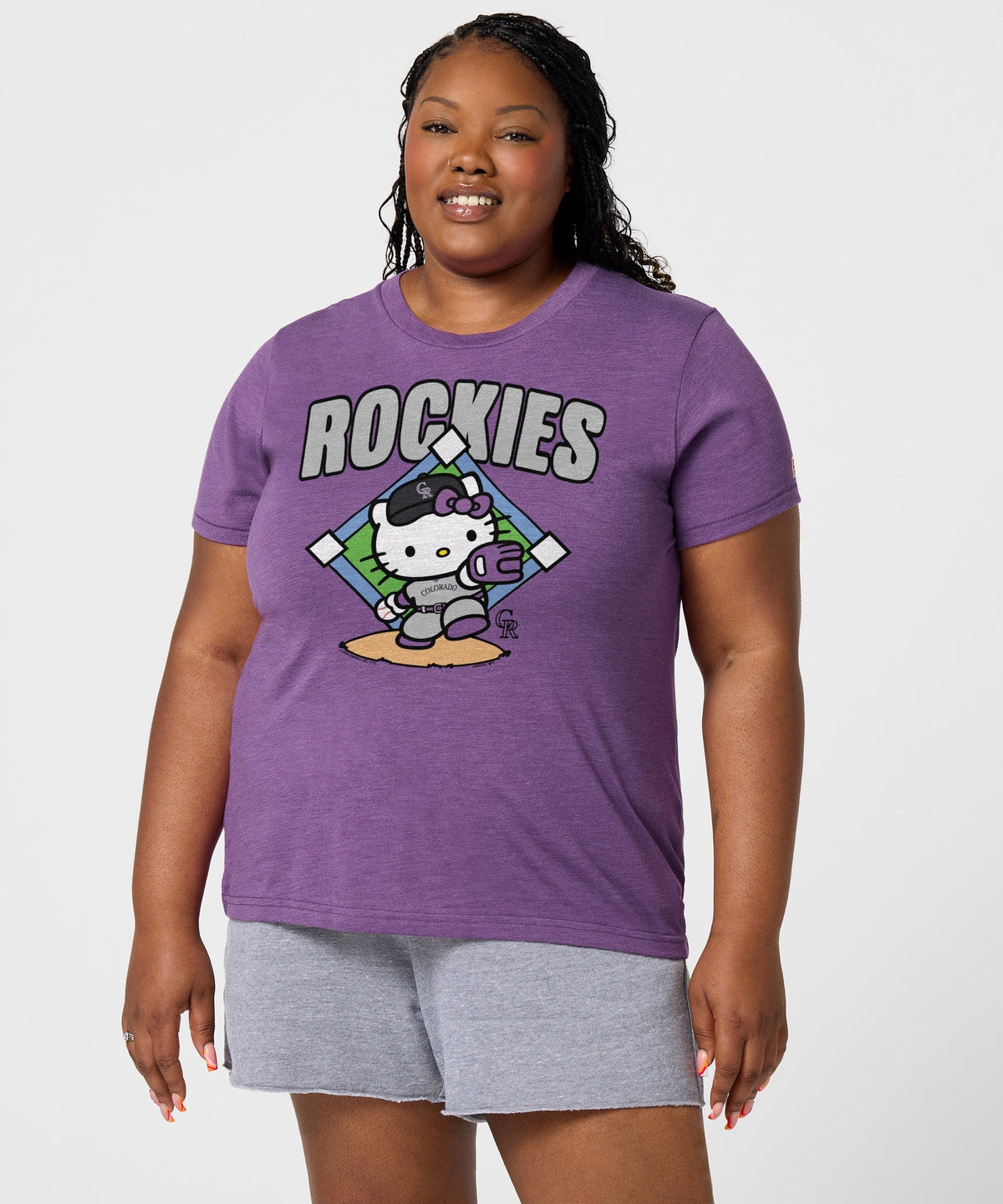 Hello Kitty x Colorado Rockies Throw Tee (Womens) Apparel HOMAGE