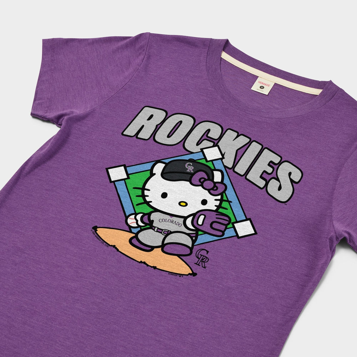 Hello Kitty x Colorado Rockies Throw Tee (Womens) Apparel HOMAGE