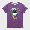 Hello Kitty x Colorado Rockies Throw Tee (Womens) Apparel HOMAGE Royal Purple XS