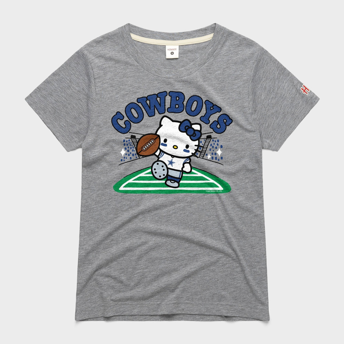 Hello Kitty x Dallas Cowboys Touchdown Tee (Womens) Apparel HOMAGE Grey XS