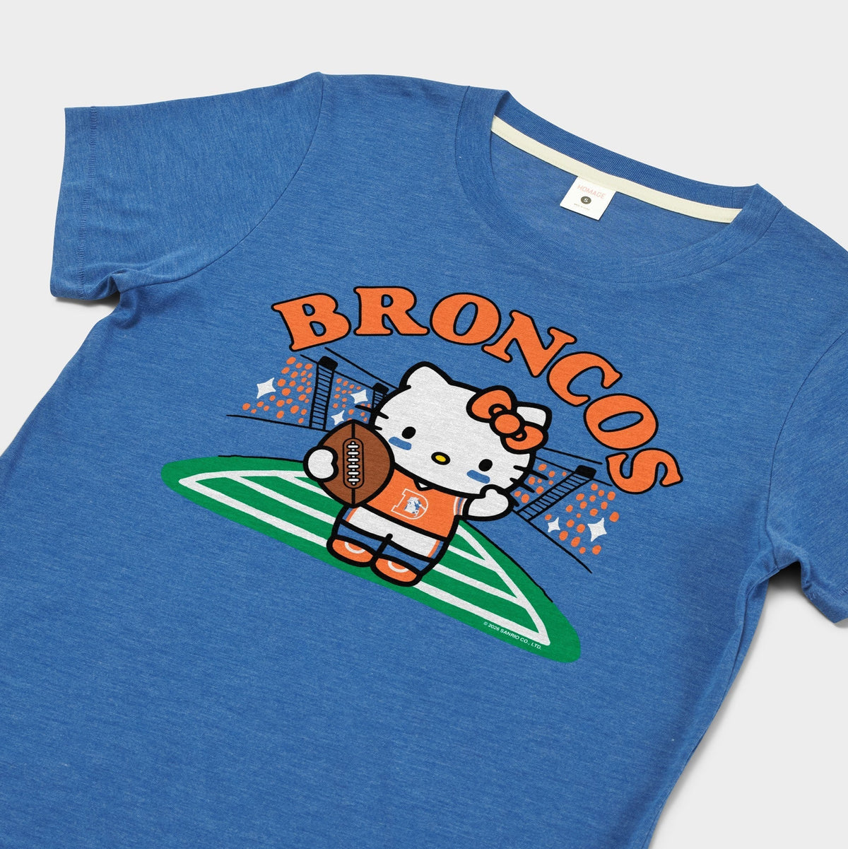 Hello Kitty x Denver Broncos Retro Football Tee (Womens) Apparel HOMAGE