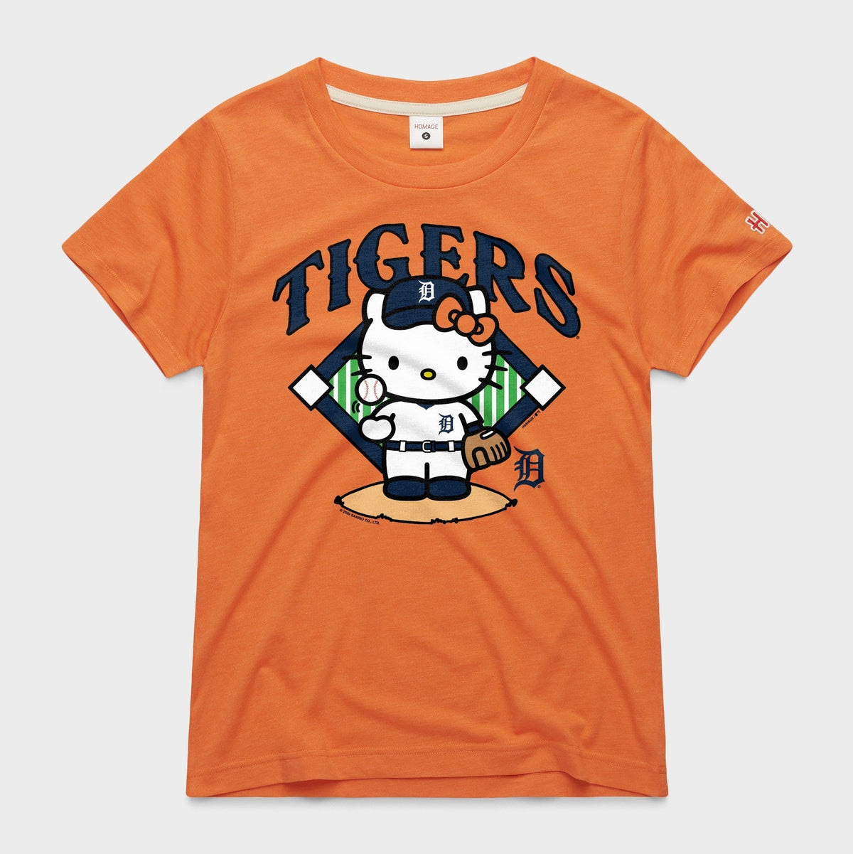 Hello Kitty x Detroit Tigers Toss Tee (Womens) Apparel HOMAGE Orange XS