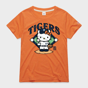 Hello Kitty x Detroit Tigers Toss Tee (Womens) Apparel HOMAGE Orange XS
