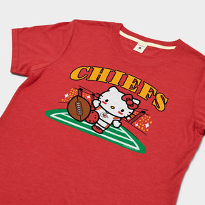 Hello Kitty x Kansas City Chiefs Kickoff Tee (Womens) Apparel HOMAGE