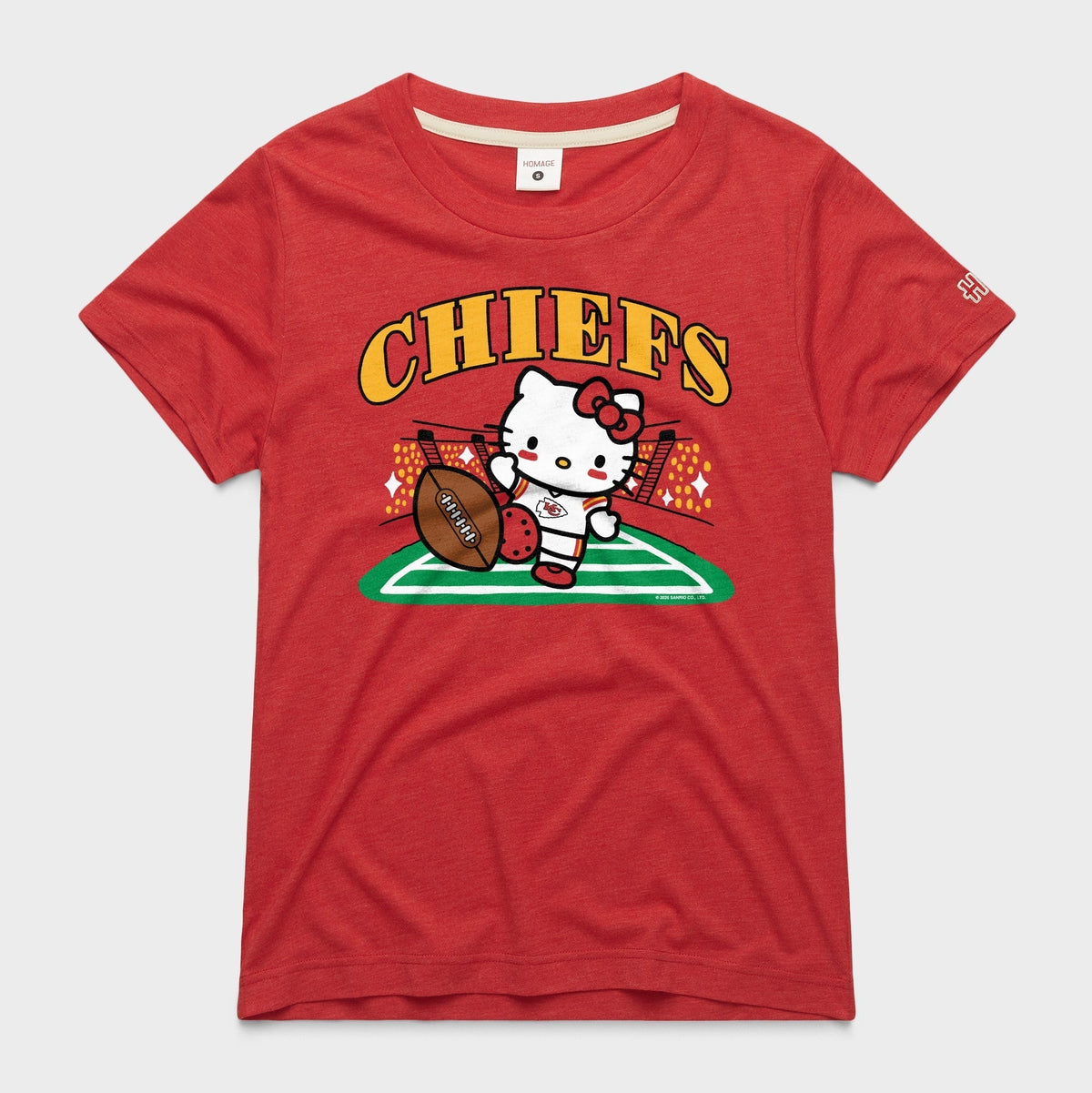 Hello Kitty x Kansas City Chiefs Kickoff Tee (Womens) Apparel HOMAGE Red XS