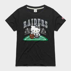 Hello Kitty x Las Vegas Raiders Holder Tee (Womens) Apparel HOMAGE Charcoal XS