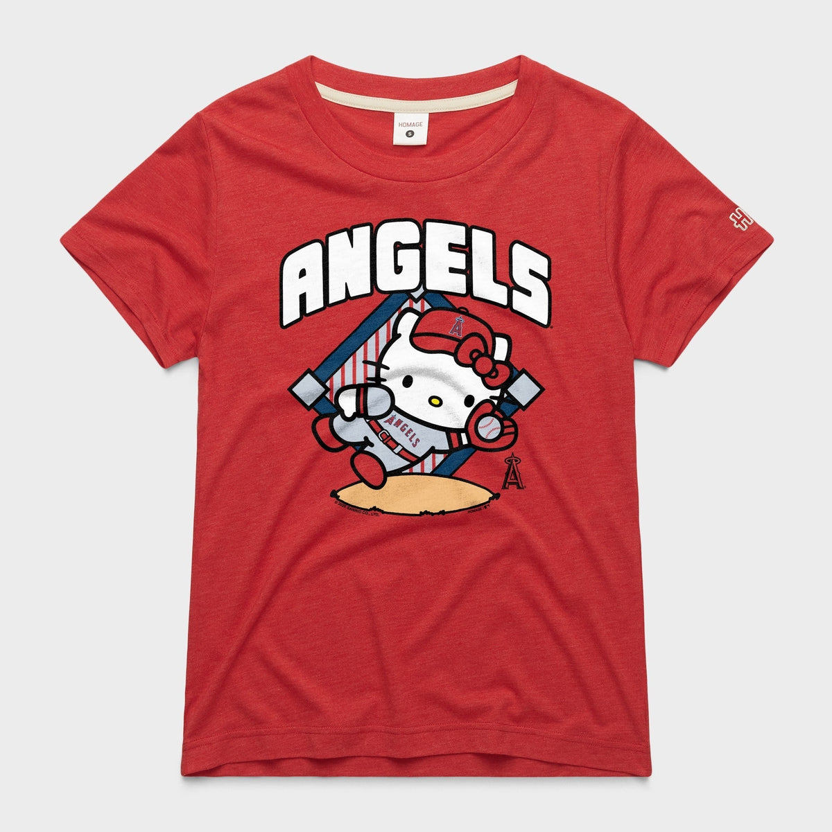 Hello Kitty x Los Angeles Angels Catch Tee (Womens) Apparel HOMAGE Red XS