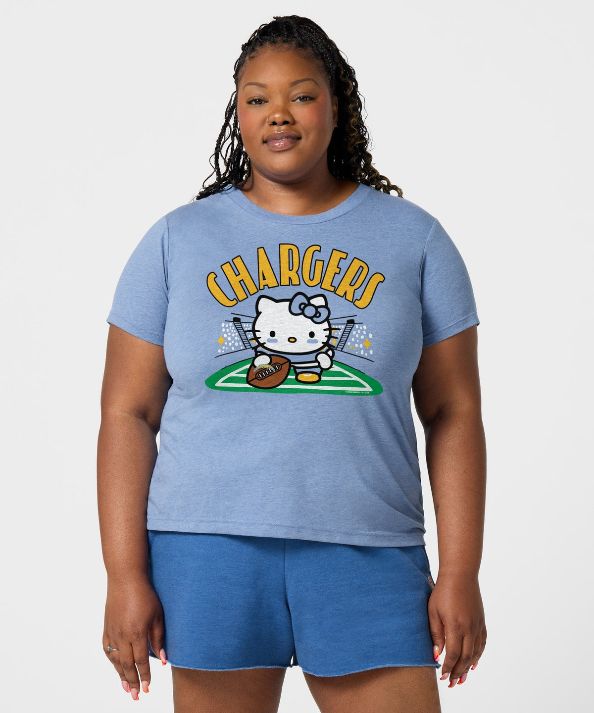 Hello Kitty x Los Angeles Chargers Snap Tee (Womens) Apparel HOMAGE