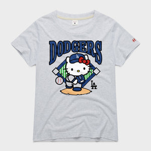Hello Kitty x Los Angeles Dodgers Pitch Tee (Womens) Apparel HOMAGE Ash XS
