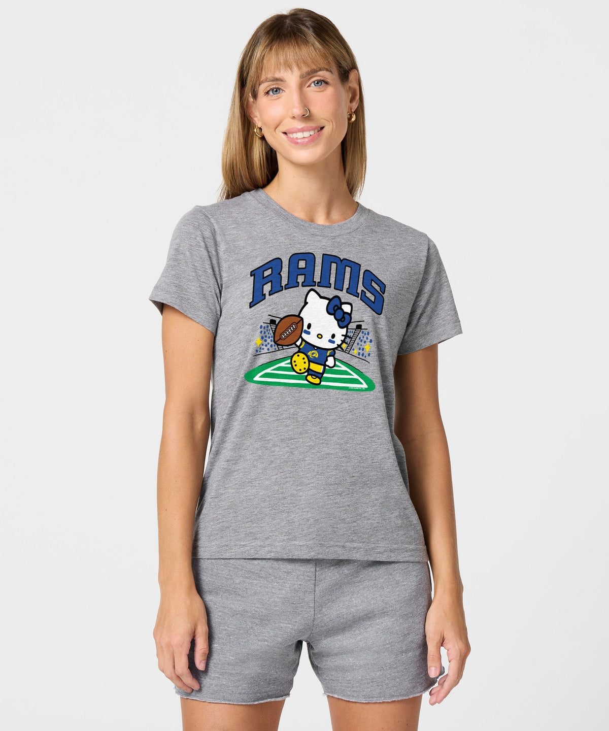 Hello Kitty x Los Angeles Rams Touchdown Tee (Womens) Apparel HOMAGE