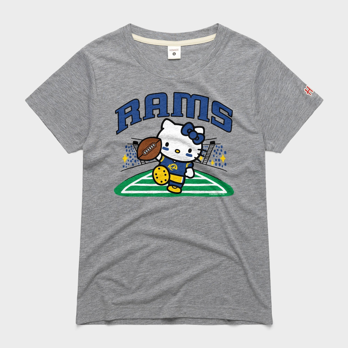 Hello Kitty x Los Angeles Rams Touchdown Tee (Womens) Apparel HOMAGE Grey XS