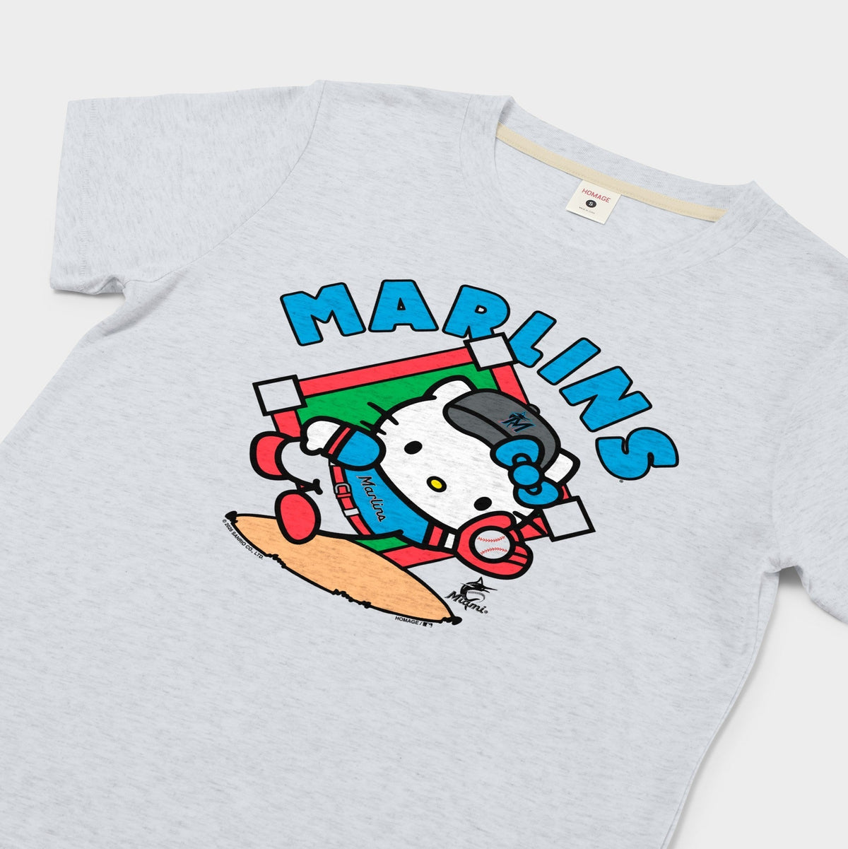 Hello Kitty x Miami Marlins Catch Tee (Womens) Apparel HOMAGE