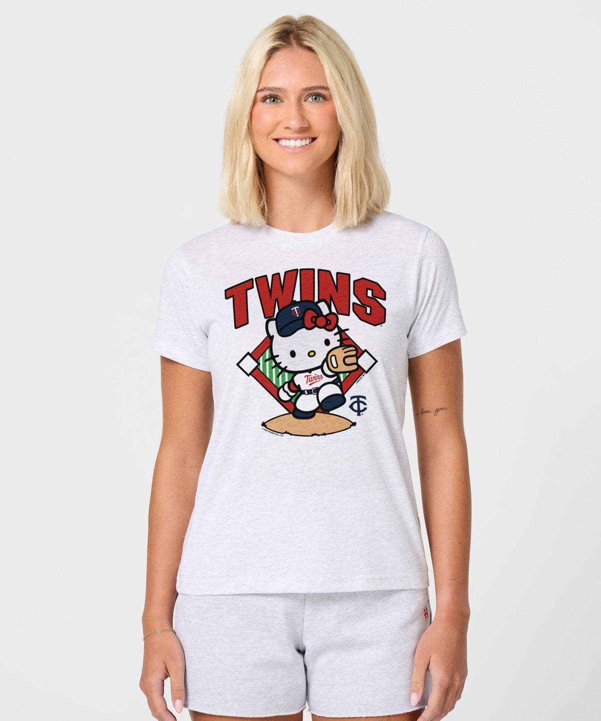 Hello Kitty x Minnesota Twins Throw Tee (Womens) Apparel HOMAGE