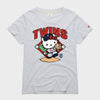 Hello Kitty x Minnesota Twins Throw Tee (Womens) Apparel HOMAGE Ash XS