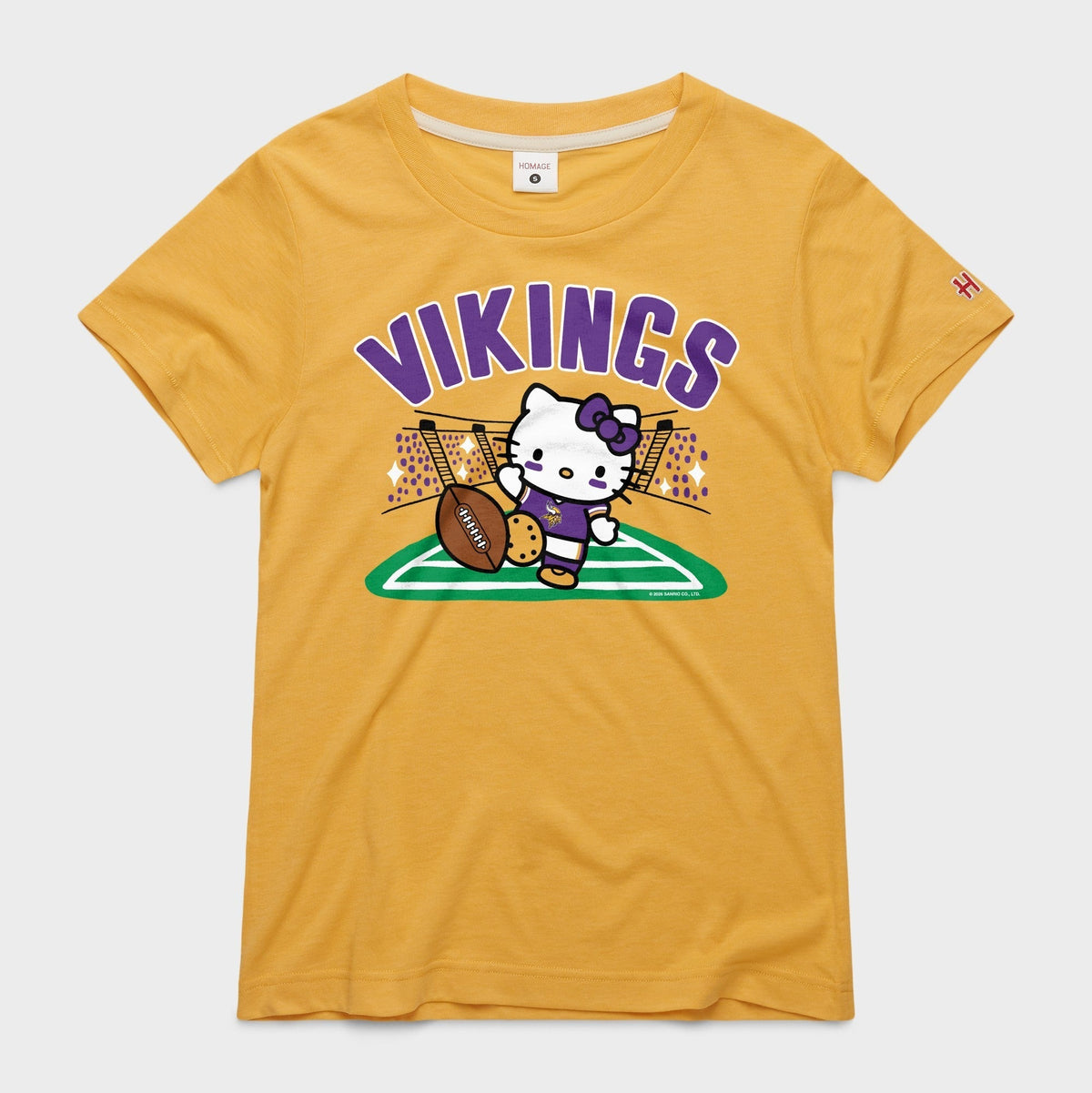 Hello Kitty x Minnesota Vikings Kickoff Tee (Womens) Apparel HOMAGE Gold XS