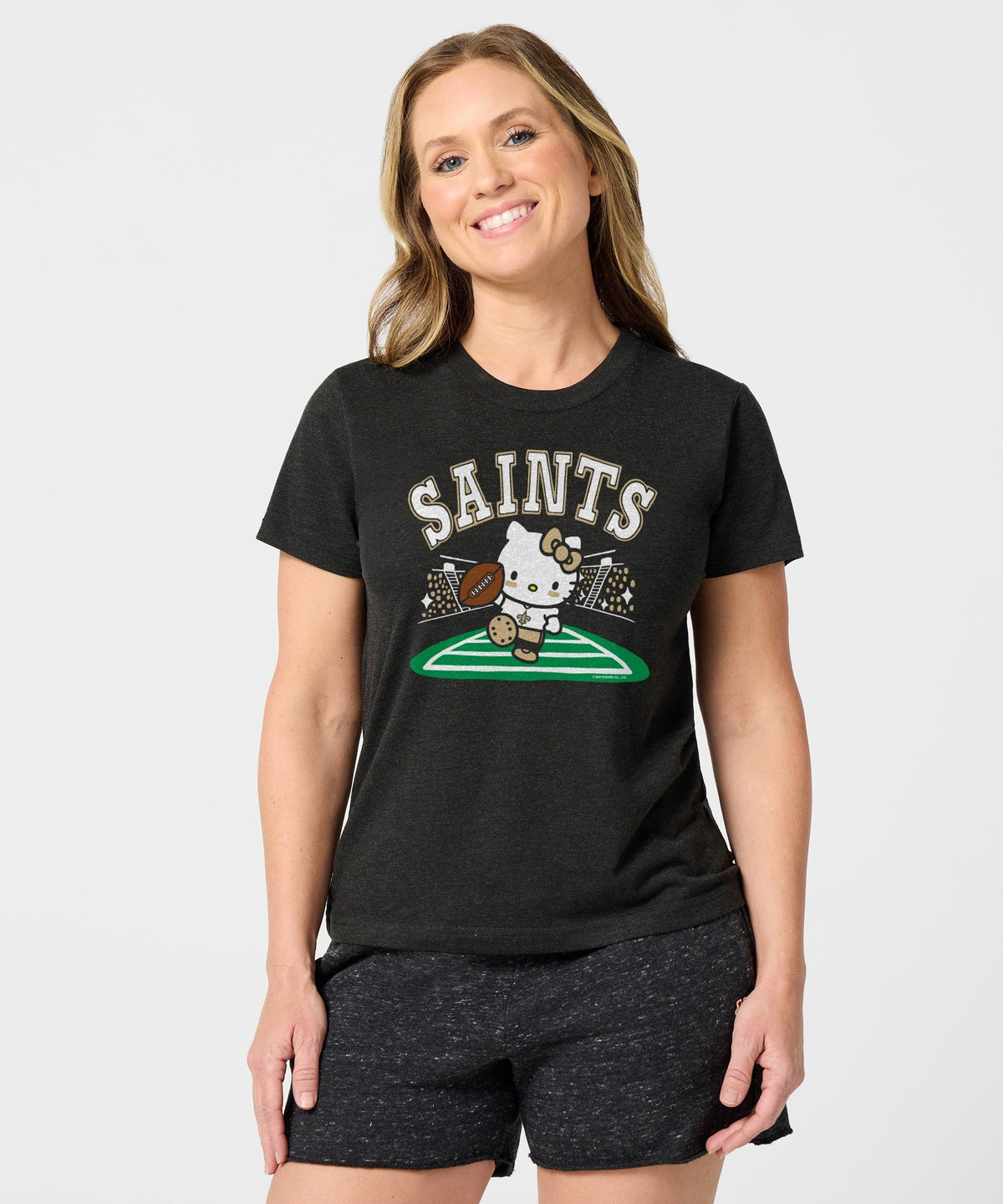 Hello Kitty x New Orleans Saints Touchdown Tee (Womens) Apparel HOMAGE