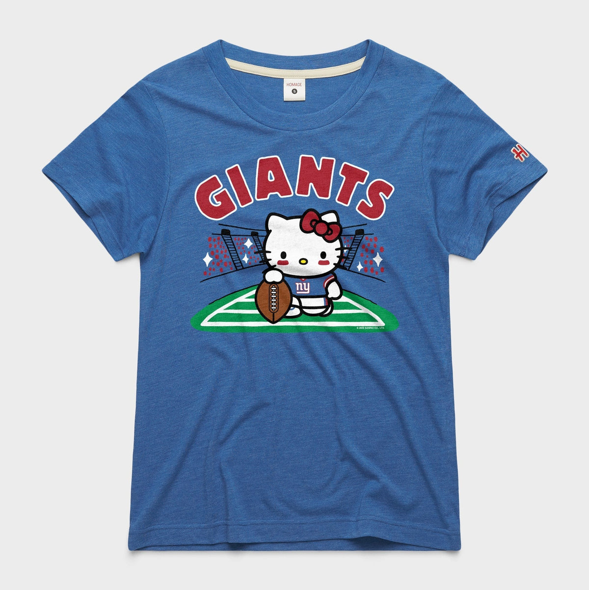 Hello Kitty x New York Giants Holder Tee (Womens) Apparel HOMAGE Royal Blue XS