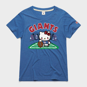Hello Kitty x New York Giants Holder Tee (Womens) Apparel HOMAGE Royal Blue XS