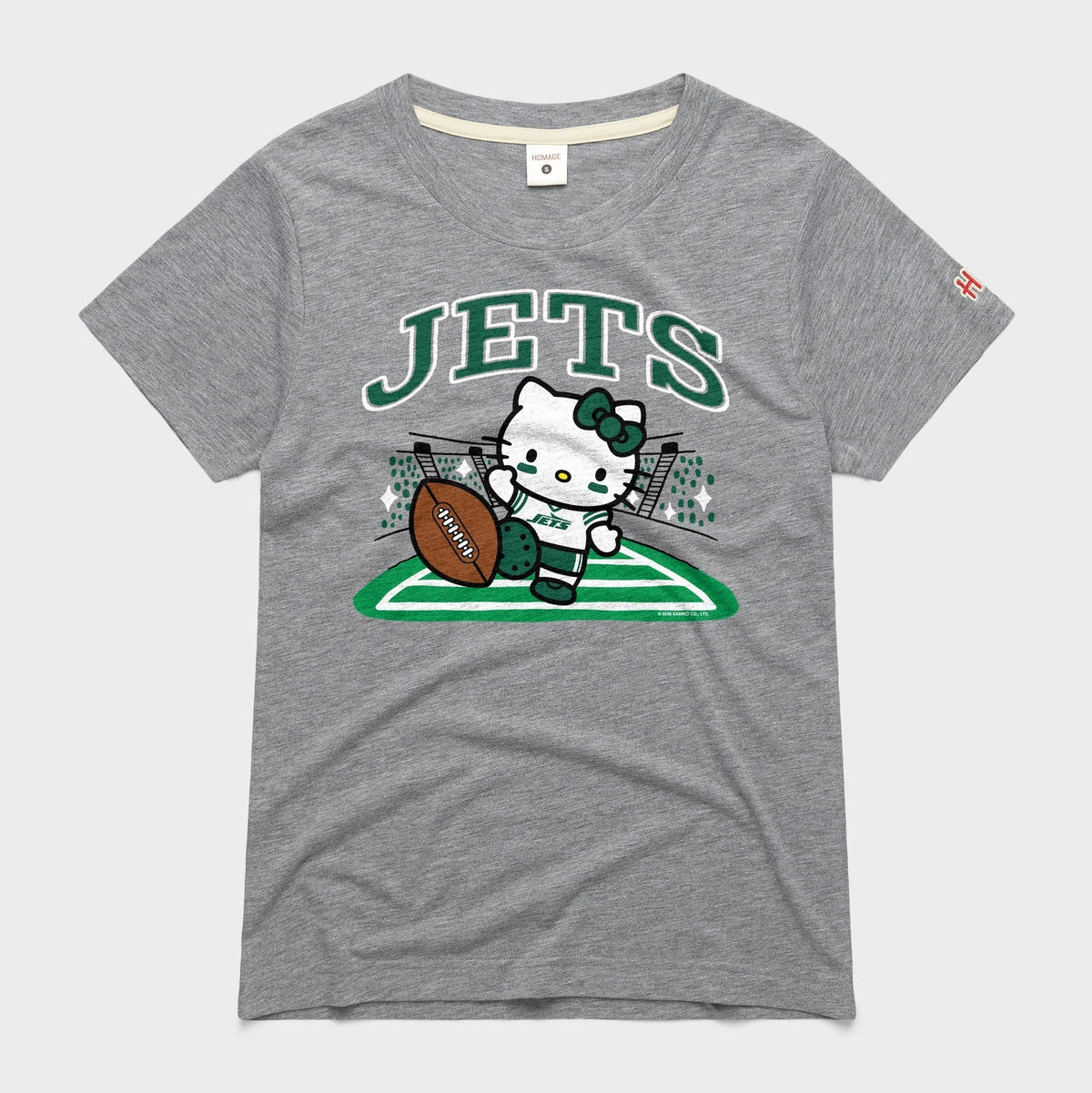 Hello Kitty x New York Jets Kickoff Tee (Womens) Apparel HOMAGE Grey XS