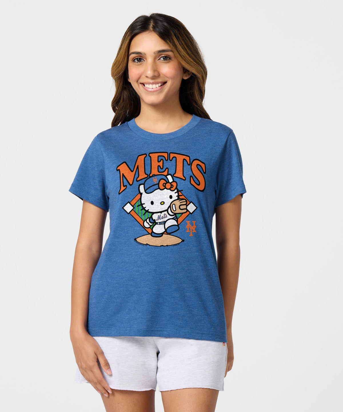Hello Kitty x New York Mets Throw Tee (Womens) Apparel HOMAGE