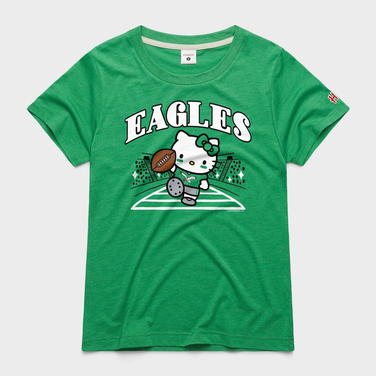 Hello Kitty x Philadelphia Eagles Retro Touchdown Tee (Womens) Apparel HOMAGE Green XS
