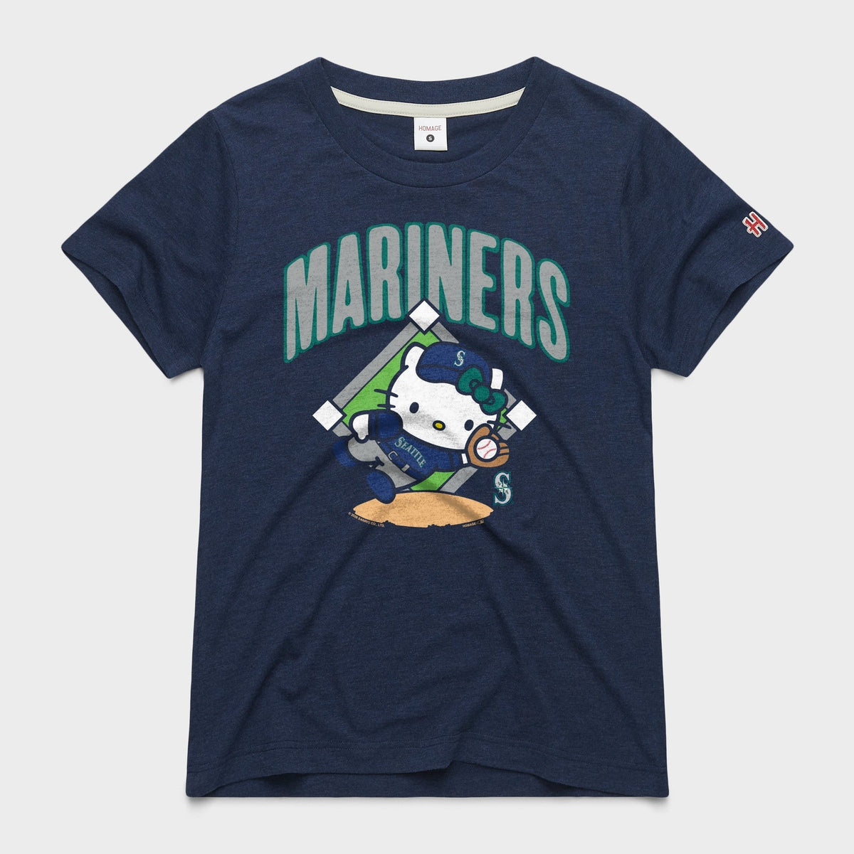 Hello Kitty x Seattle Mariners Catch Tee (Womens) Apparel HOMAGE Navy XS