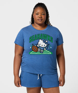 Hello Kitty x Seattle Seahawks Retro Kickoff Tee (Womens) Apparel HOMAGE